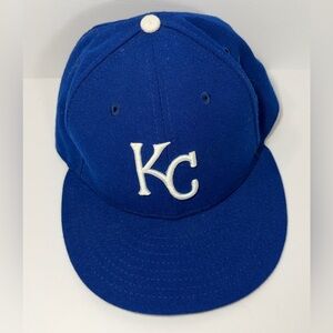 New Era 59FIFTY Kansas City Royals Fitted Sz 7 Hat Cap KC Authentic On-Field